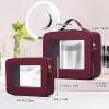Pinkmik Clear Makeup Bag, (Burgundy, M+L) view 2