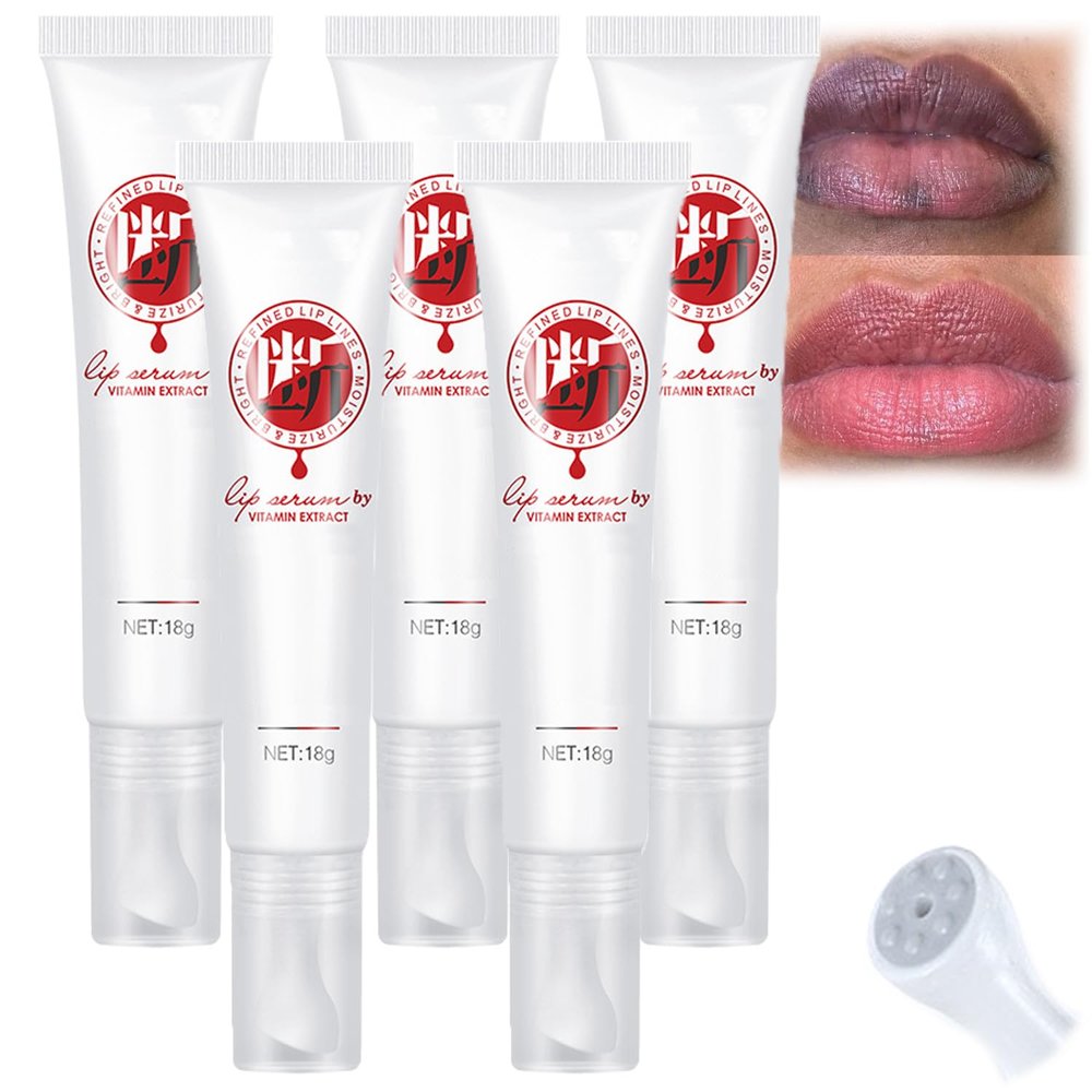 Lip Serum, Dark Lip Treatment, Lip Balm, Lip Brightening Pink Lip, Vitamin E Lip Essence, Remove Dark Lips Moisturizer for Dry Lips, Lighten Lip Lines (5pc)