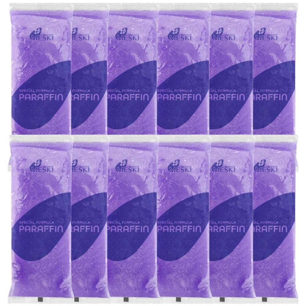 12 Pack Lavender Scented Paraffin Wax Refills for Hands and Feet, Hydrating Paraffin Wax Beads and Blocks for Dry Skin, Muscle Relief, and Moisturizing Spa Treatments