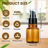 OHEETU 2PCS 80ML/2.7OZ Amber Plastic Lotion Pump Bottles Refillable Cosmetic Sample Travel Storage Container Reusable Facial Care Emulsion Essence Dispenser Vials view 2