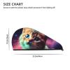 SDTYKHJ Hair Towel Wrap for Women Ultra Absorbent Coral Velvet Dry Hair Cap Galaxy Cat Baby Hair Drying Towel with Button Quick Dry Bath Cap Hair Turban for Wet Hair Long Hair Curly Hair view 3