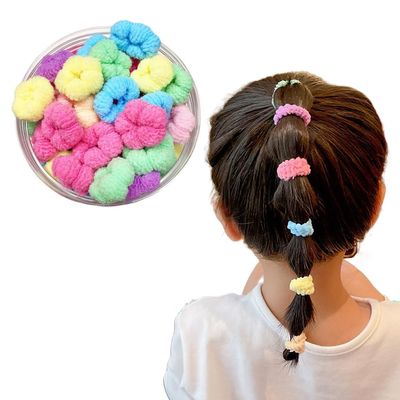 100Pcs Elastic Hair Ties Hair Rubber Bands Small Girl Hair Ties Ponytail Holders Hair Loop Styling Tool Hair Accessories for Girls(Multicolor)