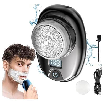 2025 New Berbiget Mini Electric Shaver,mini Portable Shaver for Men,IPX7 Waterproof Wet/Dry,USB Rechargeable Travel for Travel (Black)