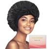 100% Mulberry Silk Bonnet for Sleeping Women, Real Silk Bonnet with Tie Band, Large Sleep Bonnets for Women, Double-Layer Sleep Cap for Braids Curly Hair view 1