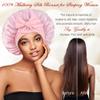 100% Mulberry Silk Bonnet for Sleeping Women, Real Silk Bonnet with Tie Band, Large Sleep Bonnets for Women, Double-Layer Sleep Cap for Braids Curly Hair view 2