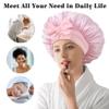 100% Mulberry Silk Bonnet for Sleeping Women, Real Silk Bonnet with Tie Band, Large Sleep Bonnets for Women, Double-Layer Sleep Cap for Braids Curly Hair view 4