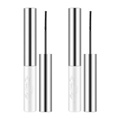 Black Waterproof Mascara for Fine Short Eyelash, Small Wand Brush Mascara, Long-Lasting, Smudge-proof, Voluminous Eyelashes, Gift (Black, 2PCS)