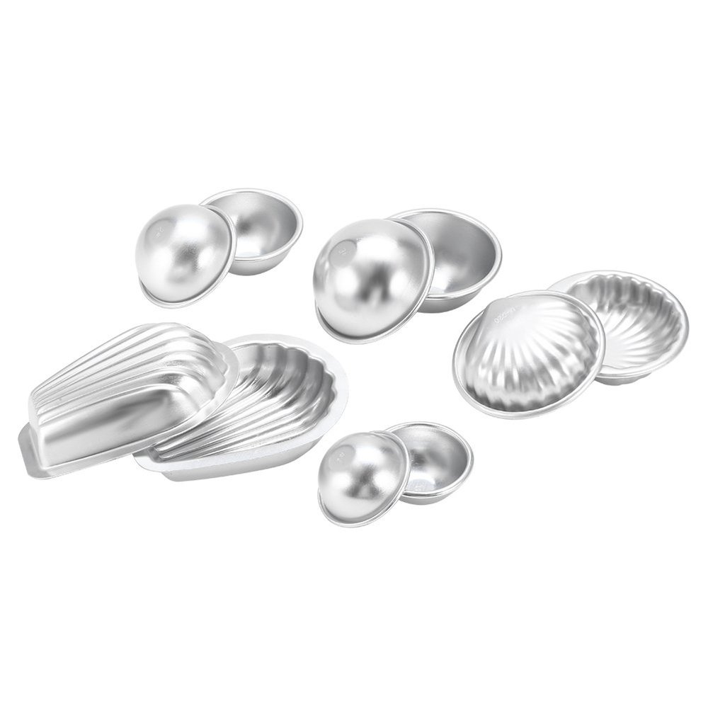 aqxreight Handmade Aluminium Alloy Bath Bomb Model Set - 9 Exclusive Shapes for Fizzy Crafting and DIY Cake Making Tools -, Hygienic Bath Bomb Model Kit (Set 1)