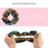 Scrunchies for Hair, Large Satin Scrunchies for Women, Four Black Cats Lying on The Piano Keyboard Printed Elastic Ponytail Holder Satin Hair Tie Hair Accessories view 2