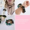 Scrunchies for Hair, Large Satin Scrunchies for Women, Four Black Cats Lying on The Piano Keyboard Printed Elastic Ponytail Holder Satin Hair Tie Hair Accessories view 4