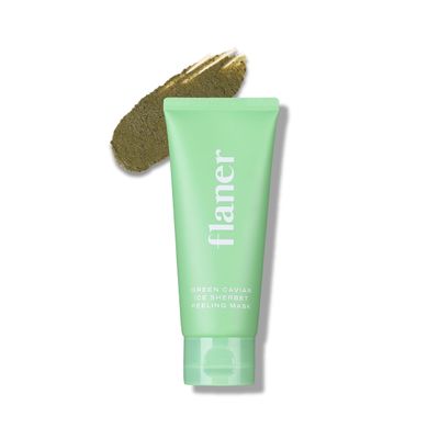 FLANER Green Caviar Peeling Mask  Natural Face Exfoliator with 100,000ppm of Green Tea, Dead Skin & Blackhead Remover, 99% Micro Marine Spicules, Centella Asiatica, Gentle Exfoliating Scrub,100g