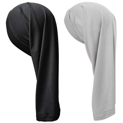 2PCS Dreadlocks Tube Socks Unisex Spandex Stocking Shower Cap for Long Dreads Braids Twist Open End Jumbo Hair Bonnet Covers(Black,Grey)