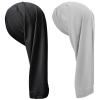 2PCS Dreadlocks Tube Socks Unisex Spandex Stocking Shower Cap for Long Dreads Braids Twist Open End Jumbo Hair Bonnet Covers(Black,Grey) view 1