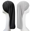2PCS Dreadlocks Tube Socks Unisex Spandex Stocking Shower Cap for Long Dreads Braids Twist Open End Jumbo Hair Bonnet Covers(Black,Grey) view 4