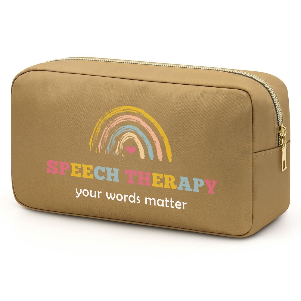 Speech Therapy Gifts Makeup Bag Teach Bag,Speech Pathologist Gifts Special Education Teacher Makeup Bag Speech Therapy Gifts Birthday Christmas Birthday Thanksgiving Gifts for SLP Therapy Gifts Bag