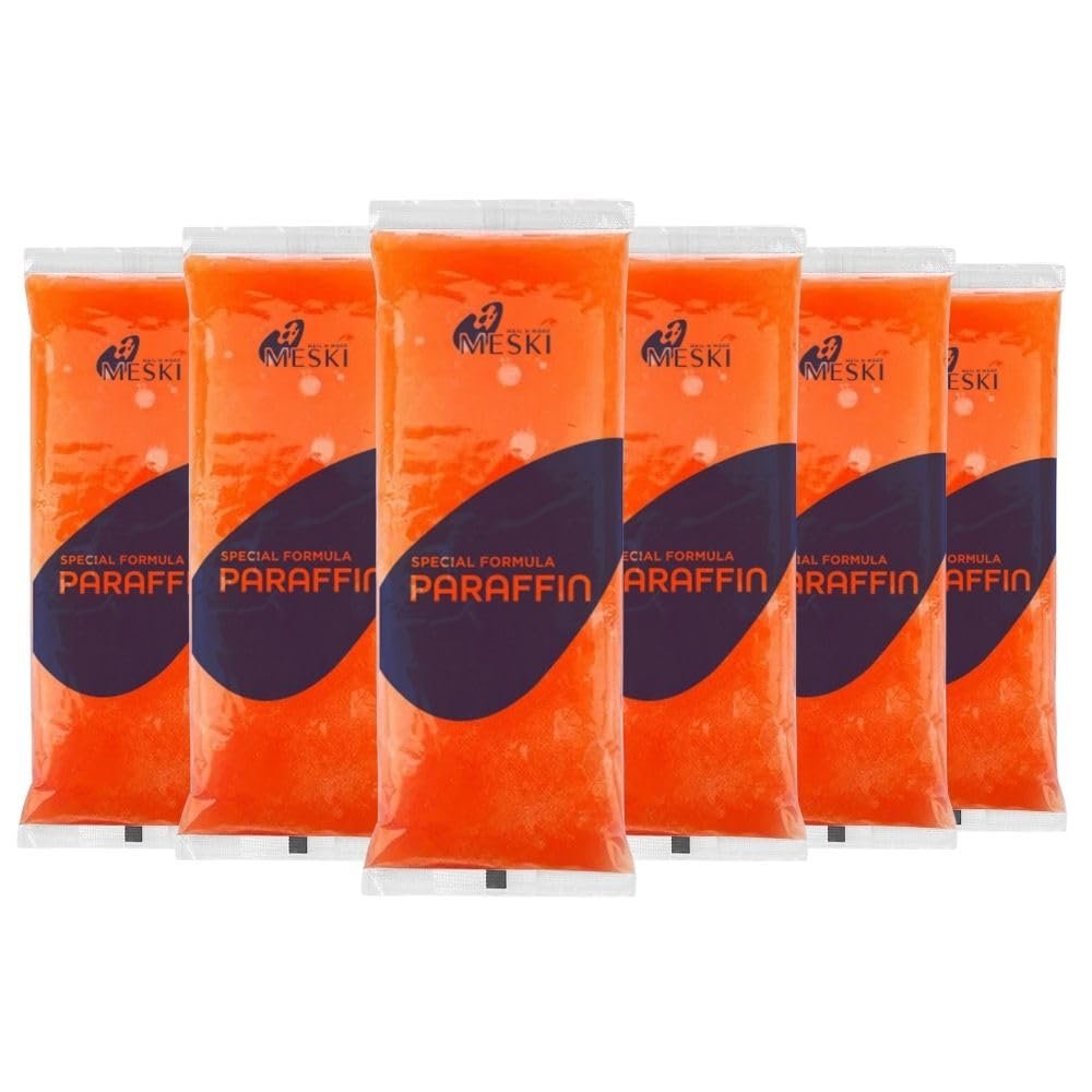 6 Pack Peach Scented Paraffin Wax Refills for Hands and Feet, Natural Paraffin Wax Blocks for Paraffin Bath Machine, Moisturizing Treatment for Dry Skin, Muscle Relief, and Hydration
