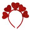 Valentine Heart Headband Glitter Red Heart Hair Band Glitter Valentine Day Hair Accessories for Women Girls Holiday Party Supplies view 1