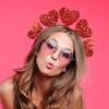 Valentine Heart Headband Glitter Red Heart Hair Band Glitter Valentine Day Hair Accessories for Women Girls Holiday Party Supplies view 4