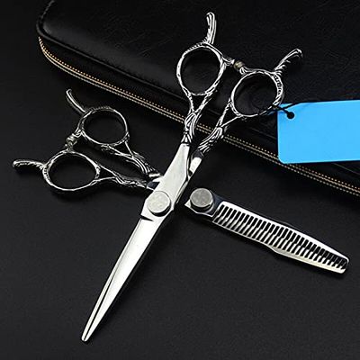 UWYTGF Barber Scissors Hair Cutting Scissors, 6 Inch Japan Steel Two-Tailed Cut Hair Salon Scissors Cutting Barber Thinning Shears Hairdressing Scissors