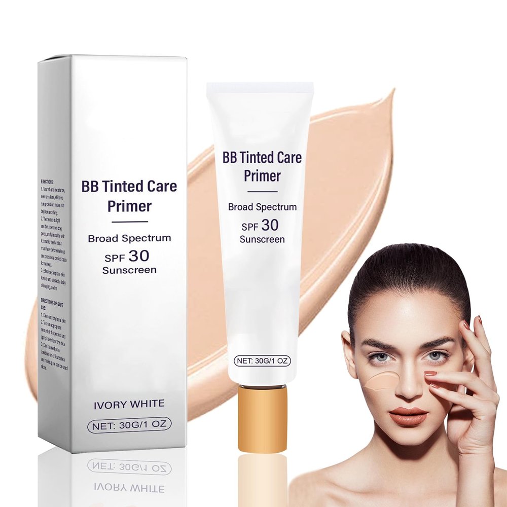 BB Blur Tinted Moisturizer SPF 30, BB Cream Tinted Moisturizer, BB Tinted Care Full Coverage Light-Medium Skin Color Hydrating & Smoothing, Makeup Moisturizing and Nourishing Daily Cream(Ivory, s)