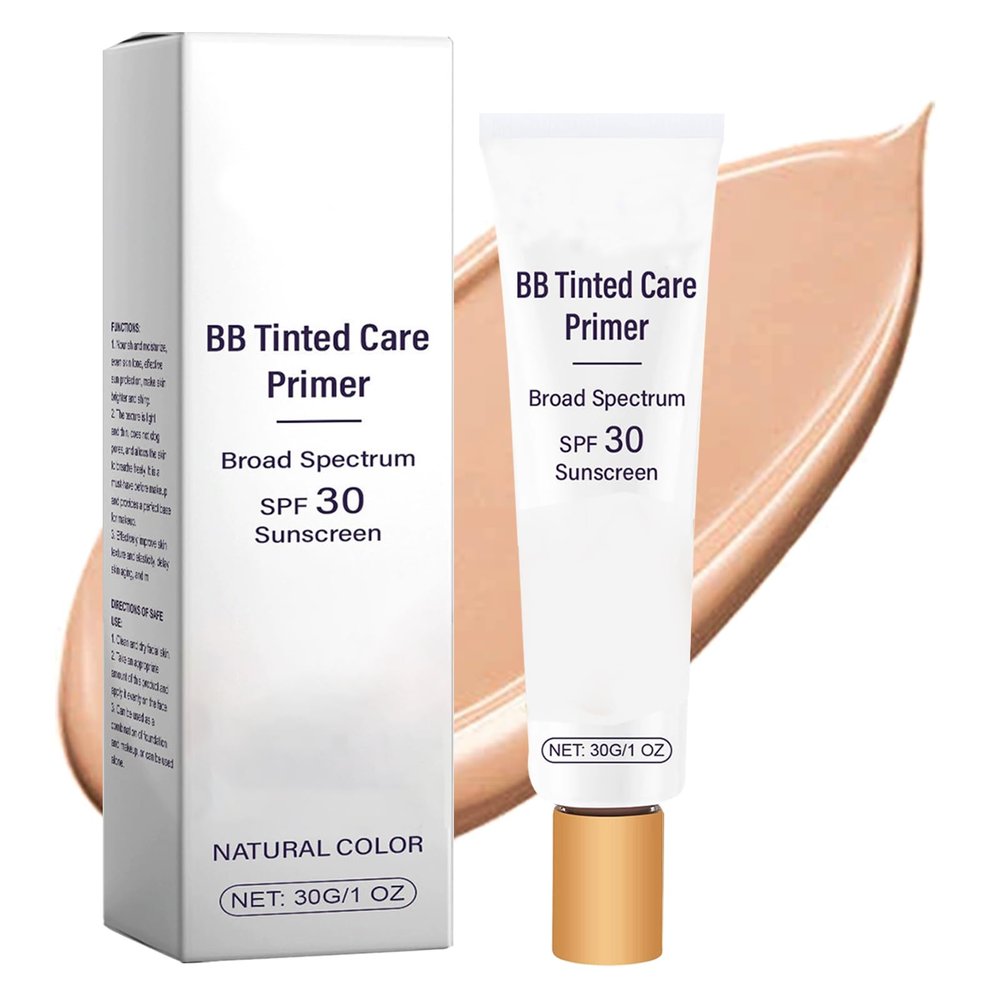 BB Blur Tinted Moisturizer SPF 30, BB Cream Tinted Moisturizer, BB Tinted Care Full Coverage Light-Medium Skin Color Hydrating & Smoothing, Makeup Moisturizing and Nourishing Daily Cream (Natural)