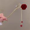 FMURY Chinese rose hairpin ancient tassel hairpin vintage bridal coiffure headwear view 3