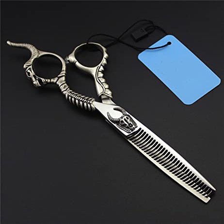 Professional Hair Cutting Shears, 6 inch Japan 440c Sheepshead Cut Hair Scissor Cutting Barber thinning Shears Hairdressing Scissors Set (Cutting Scissor) (Thinning Scissor)