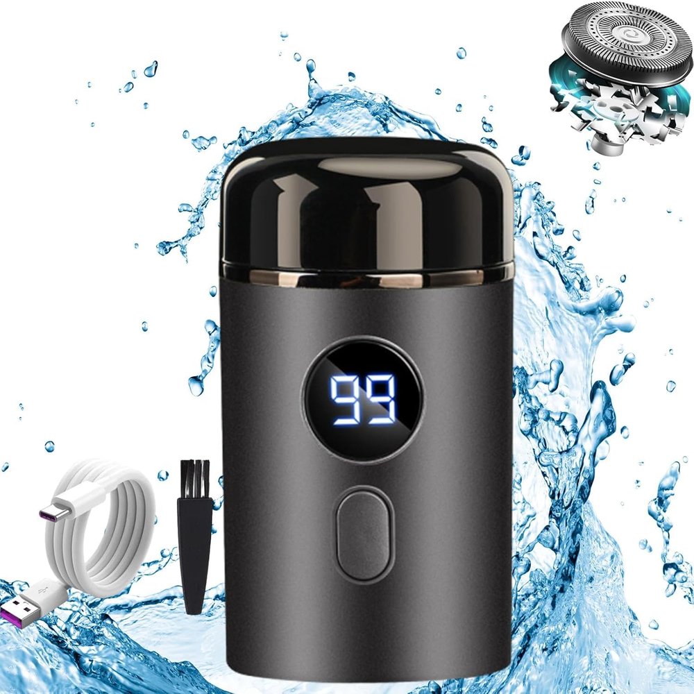NTDRULFK Electric Razor for Men & Women, Upgrade 18-Blade, 3D Micro Float Shaver, IPX7 Waterproof, Portable & Travel-Friendly, Modern Style, Gray