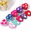 3Pcs Heart Scented Bath Body Petal Rose Flower Soap,Plant Essential Rose Soap Set, Gifts Ideas for Her Women Girls Mom Birthdays Christmas (Blue) view 4