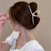 FMURY Metal pearl scrunchies female early spring oversized hair clips back of shark clip headwear view 1