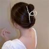FMURY Metal pearl scrunchies female early spring oversized hair clips back of shark clip headwear view 2