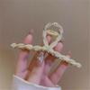 FMURY Metal pearl scrunchies female early spring oversized hair clips back of shark clip headwear view 4