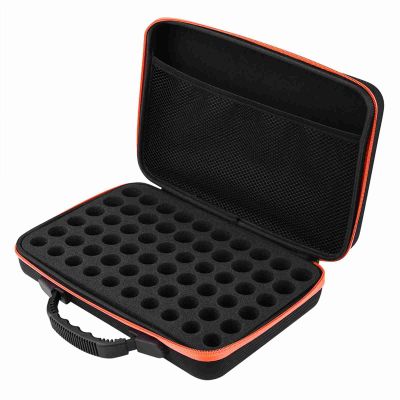 60 Bottles Essential Oil Carrying Case, Premium Quality Hard Shell Case with Superior, Shockproof for 5ml,15ml Roller Bottle Organizer, Universal Design Black (Red)