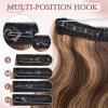 SEGO Pro Halo Hair Extensions Real Human Hair Wavy Invisible Wire Hairpiece Adjustable One Piece With 2 Secure Clips For Women to Add Length,14inch 4P27 Medium Brown mixed Dark Blonde,60g view 4