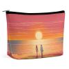 HJUQNGF Cosmetic Bag Couple Watching Sunrise Portable Toiletry Bag Large Capacity Travel Makeup Bag Beauty Makeup Organizer for Full-Sized Shampoo Conditioner Brushes Set Makeup Accessories view 1