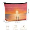 HJUQNGF Cosmetic Bag Couple Watching Sunrise Portable Toiletry Bag Large Capacity Travel Makeup Bag Beauty Makeup Organizer for Full-Sized Shampoo Conditioner Brushes Set Makeup Accessories view 2