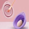 Hemasa Set of 2 Silicone Makeup Brush Cleaner Folding Powder Puff Cleaning Bowl Light Purple view 3