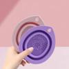 Hemasa Set of 2 Silicone Makeup Brush Cleaner Folding Powder Puff Cleaning Bowl Light Purple view 4