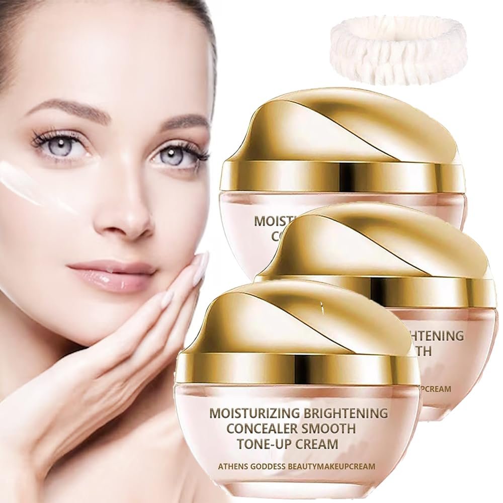 Cream Concealer and Foundation,Moisturizing Brightening Concealer Smooth Tone up Cream,Crema De Maquillaje Coreana,Corrector Iluminador Hidratante Crema Tnica (3PCS)