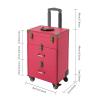 BIXIBIN Rose Aluminum Rolling Makeup Train Case with Wheels, 3-Tier Large Cosmetic Organizer with Lock, for Salon Barber Traveling Cart Trunk,Makeup Artists and Beauty view 2