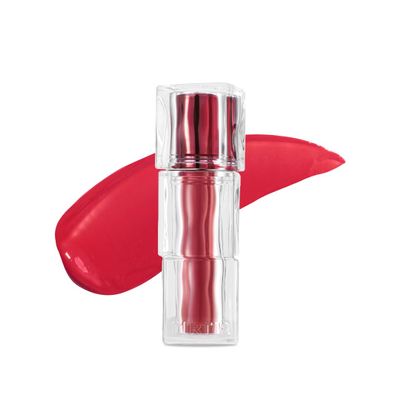 TIRTIR [*Mini Size Waterism Tinted Lip Gloss #18 Cherrid, 0.06 Fl Oz  Kiss Ready Lipgloss, 12H Long Lasting Non Sticky Natural Tinted Glow Korean Multiuse Cheek and Lip Tint for Women gift