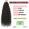 Goddess Locs Crochet Hair 7 Packs Bohemian Faux Locs Pre-Looped Braids, Boho Goddess Soft Locs Crochet Hair with Curly Ends Hair Extensions for Women (4#, 24 Inch) view 2