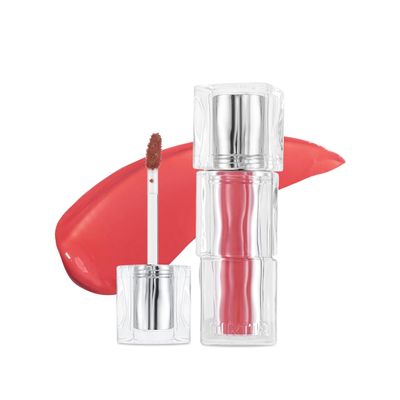 TIRTIR [*Mini Size Waterism Tinted Lip Gloss #11 Applum, 0.06 Fl Oz  Kiss Ready Lipgloss, 12H Long Lasting Non Sticky Natural Tinted Glow Korean Multiuse Cheek and Lip Tint for Women gift