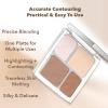 1 PC Neiyou 4 Colors Facial Contour & Facial Highlighter Blusher Palette, Multi Purpose Matte Contouring Highlighting Palette Creating 3D Makeup (01#, 8g) view 3