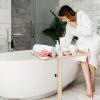 LKT COBTAC Salon Tray Hairdresser Tray on Wheels Hair Tray for Hair Stylist Gold view 2