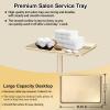 LKT COBTAC Salon Tray Hairdresser Tray on Wheels Hair Tray for Hair Stylist Gold view 4