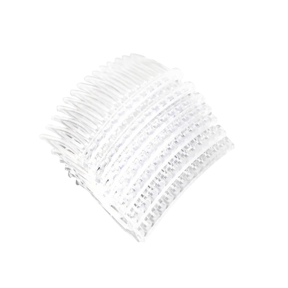 10Pcs 7x4.5CM Hair Side Combs 14 Teeth Plastic French Twist Comb Vintage Fine Hair Clips Hair Styling Accessories for Women Girls Bridal Wedding(Clear)