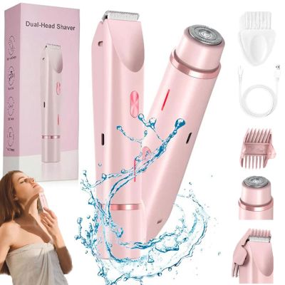 2026 New Portable Hair Trimmer Women with 2 Trimmer Heads, IPX7 Waterproof, Women Dual Head Shavers for Legs, Underarm, Arm