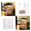 Acrylic Makeup Organizer Clear Cosmetic Brush Holder with Dustproof Lid 3 Drawers view 2