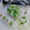 24Pcs St. Patrick's Day Press on Nails Short Square Fake Nails with Four Leaf Clover Glue on Nails Gold Glitter Full Cover False Nails Shamrock Acrylic Nails Irish Stick on Nails Gift for Women view 4